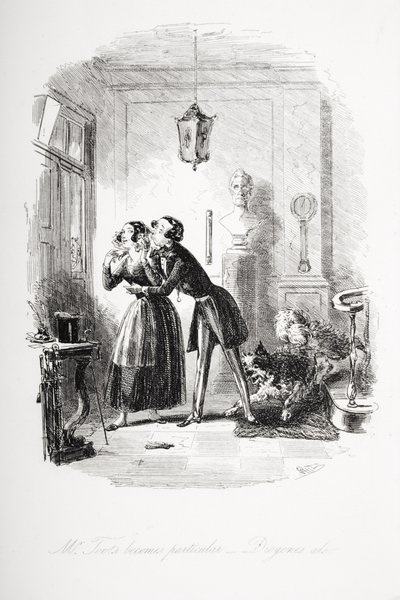 Mr. Toots különlegessé válik, Diogenes is, illusztráció Charles Dickens (1812-70) „Dombey és fia” című művéből, amely először 1848-ban jelent meg. alkotó: Hablot Knight Browne